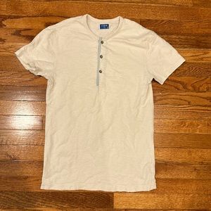 Mens JCrew White Henley Size Small